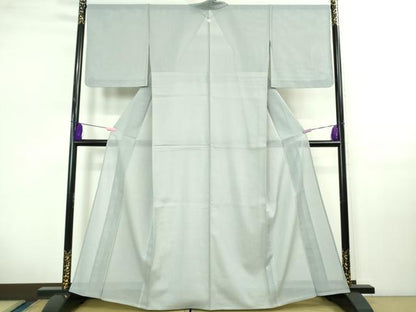 平和屋着物＊極上　夏物　色無地　縦絽　ライトブルー色　逸品　未使用　DZAB0626kh5