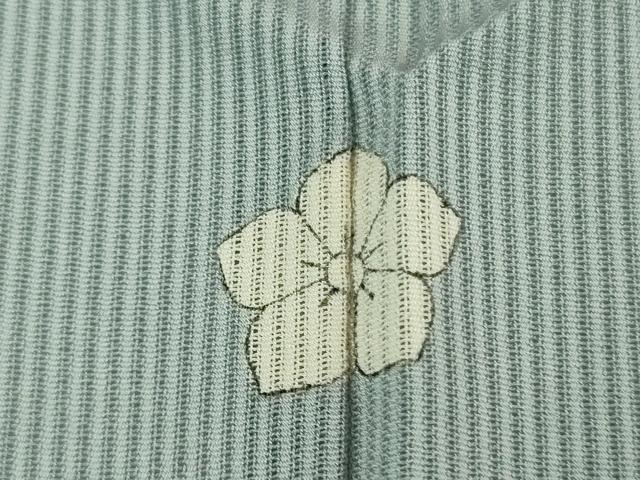 平和屋着物＊極上　夏物　色無地　縦絽　ライトブルー色　逸品　未使用　DZAB0626kh5