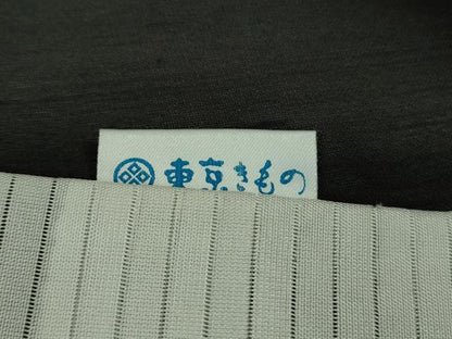 平和屋着物＊極上 夏物 絹芭蕉 訪問着 間道 暈し染め 黒地 逸品 DZAB0628kh5
