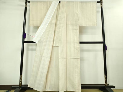 平和屋着物∴極上 夏物 阿波しじら織 浴衣 間道 綿麻 逸品 DZAB0630kh5