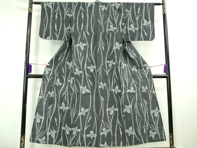 平和屋着物∴極上 夏物 竺仙 浴衣 綿 杜若 褐色地 伊勢丹扱い 逸品 DZAB0642kh5