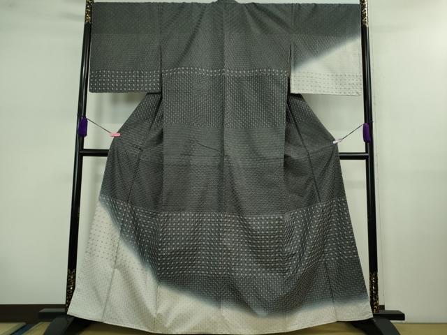 平和屋本店■極上　訪問着　紬地　刺し子　総刺繍　名物裂　逸品　未使用　DZAB0647kh5