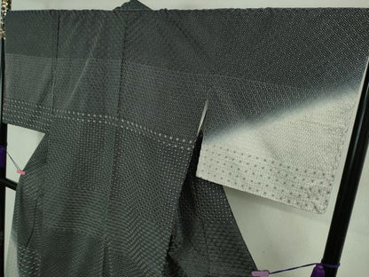 平和屋本店■極上　訪問着　紬地　刺し子　総刺繍　名物裂　逸品　未使用　DZAB0647kh5