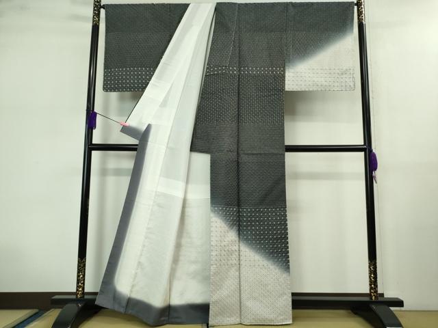 平和屋本店■極上　訪問着　紬地　刺し子　総刺繍　名物裂　逸品　未使用　DZAB0647kh5