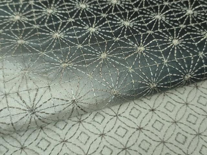 平和屋本店■極上　訪問着　紬地　刺し子　総刺繍　名物裂　逸品　未使用　DZAB0647kh5