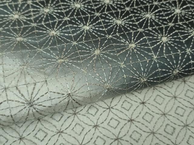平和屋本店■極上　訪問着　紬地　刺し子　総刺繍　名物裂　逸品　未使用　DZAB0647kh5
