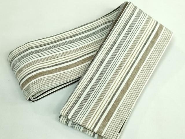平和屋着物○極上 男性 角帯 縞 金糸 逸品 DZAB0668kh5