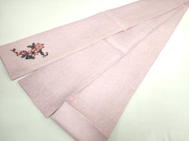 平和屋着物＊極上 夏物 本場琉球紅型 安里和雄 半幅帯 枝花文 証紙付き 逸品 未使用 DZAB0730kh5