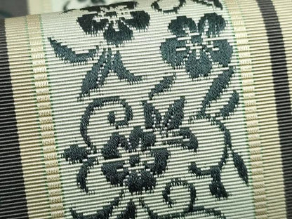 平和屋着物●極上 本場筑前博多織 八寸名古屋帯 花唐草間道 逸品 DZAB0733kh5