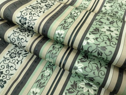 平和屋着物●極上 本場筑前博多織 八寸名古屋帯 花唐草間道 逸品 DZAB0733kh5
