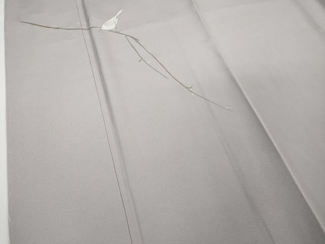 平和屋着物●極上 色留訪問着 総刺繍 枝木に小鳥 霞色地 金糸 逸品 未使用 DZAB0752kh5
