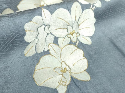 平和屋本店■極上　訪問着　総刺繍　胡蝶蘭　暈し染め　金糸　逸品　未使用　DZAB0753kh5