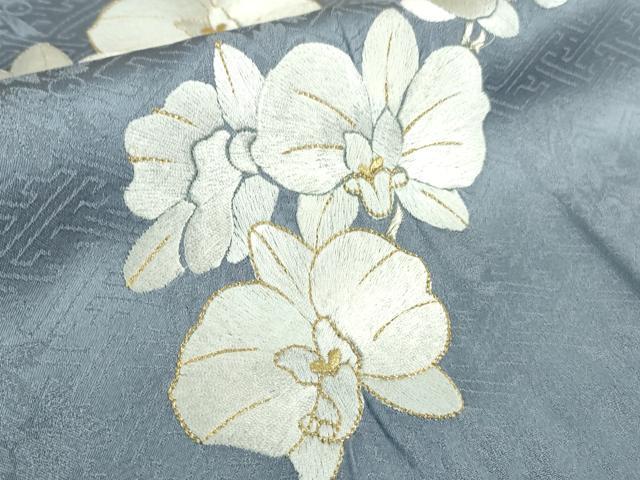 平和屋本店■極上　訪問着　総刺繍　胡蝶蘭　暈し染め　金糸　逸品　未使用　DZAB0753kh5