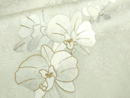 平和屋本店■極上　訪問着　総刺繍　胡蝶蘭　暈し染め　金糸　逸品　未使用　DZAB0753kh5