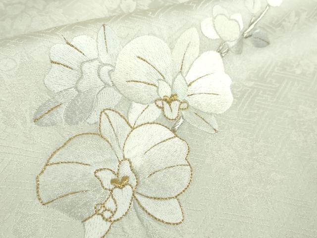 平和屋本店■極上　訪問着　総刺繍　胡蝶蘭　暈し染め　金糸　逸品　未使用　DZAB0753kh5