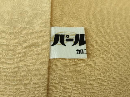 平和屋本店■最高級　城間栄順　本場琉球紅型　訪問着　舞蝶花文　飴色地　反端付き　逸品　DZAB0754kh5