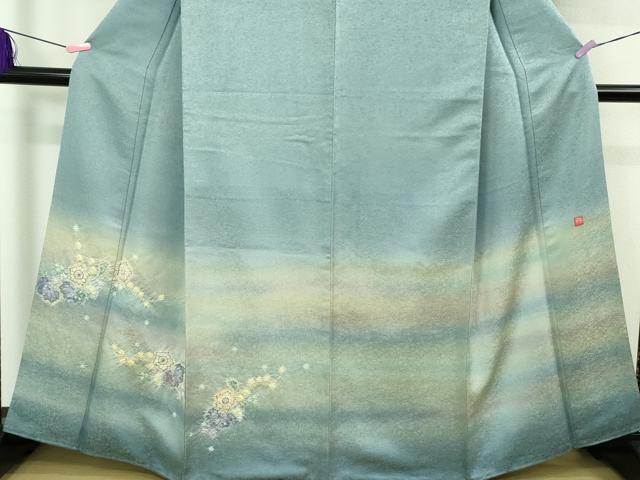平和屋本店■極上　久保田一竹　幻の辻が花　訪問着　暈し染め　金通し地　逸品　DZAB0760kh5