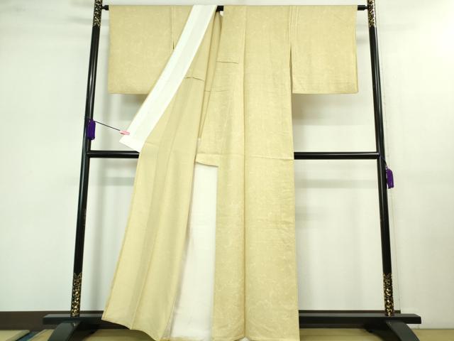 平和屋着物▽極上 小紋 単衣 氷割文 蒸栗色地 逸品 DZAB0767kh5