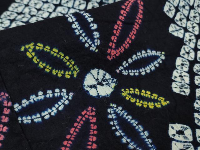平和屋着物∴極上 夏物 浴衣 有松鳴海絞り 花斜線文 綿 逸品 DZAB0771kh5
