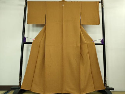 平和屋着物●極上　色無地　土色　逸品　未使用　DZAB0778kh5