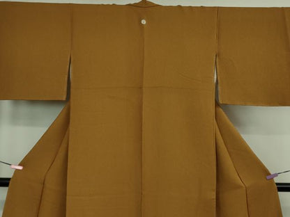 平和屋着物●極上　色無地　土色　逸品　未使用　DZAB0778kh5