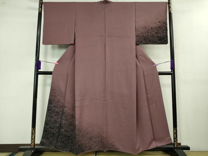 平和屋本店■極上　キモノデザイナー　斉藤上太郎　訪問着　天鵞絨　ビロード　花唐草文　暈し染め　京紫色地　逸品　未使用　DZAB0795kh5