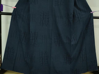 平和屋本店■極上　綿薩摩　東郷織物謹製　手織　160亀甲　實篤　永江明夫　正藍染　濃藍色地　逸品　未使用　DZAB0796kh5