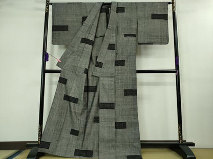 平和屋本店▽極上 本場結城紬 重要無形文化財 単衣 100亀甲 飛び亀甲柄 証紙付き 逸品 未使用 DZAB0797kh5