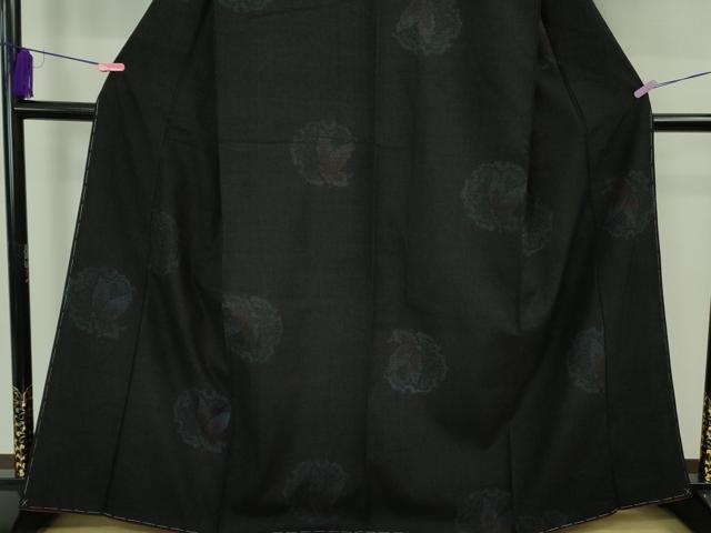 平和屋着物●極上 本場結城紬 重要無形文化財 奥順謹製 80亀甲 飛び亀甲柄 雪輪蝶文 証紙付き 逸品 未使用 DZAB0800kh5