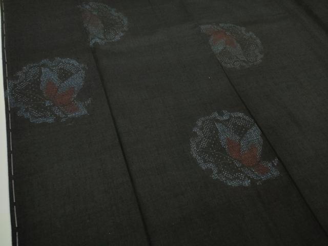 平和屋着物●極上 本場結城紬 重要無形文化財 奥順謹製 80亀甲 飛び亀甲柄 雪輪蝶文 証紙付き 逸品 未使用 DZAB0800kh5