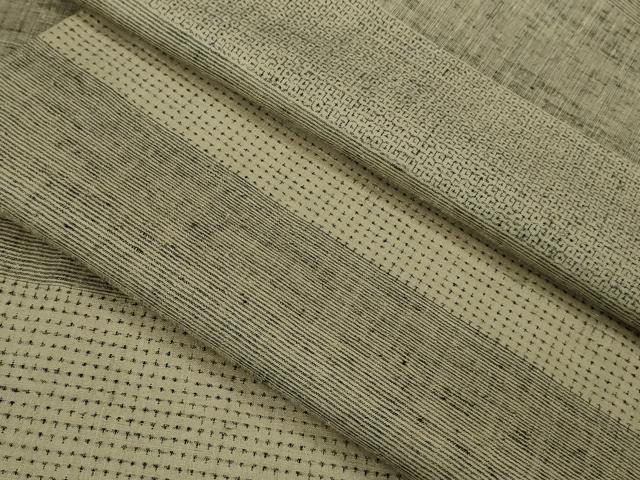 平和屋本店■極上　本場結城紬　重要無形文化財　120亀甲　横段文　逸品　DZAB0805kh5