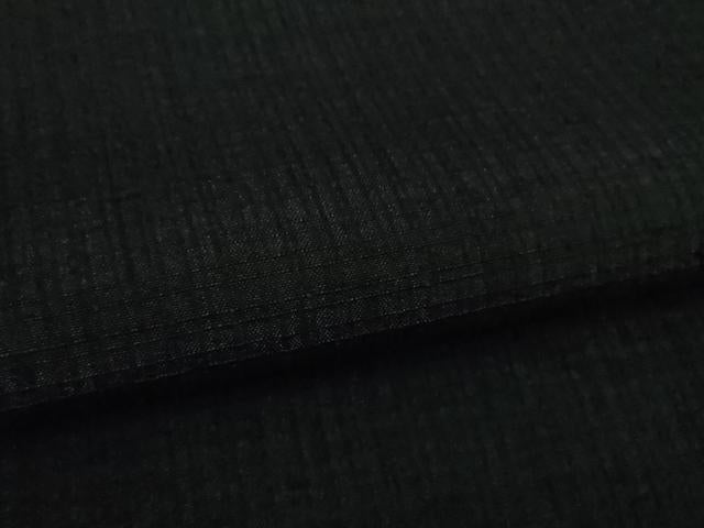 平和屋本店■極上　男性　紬　キングサイズ　色無地　黒色　逸品　未使用　DZAB0809kh5