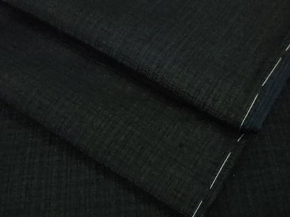 平和屋本店■極上　男性　紬　キングサイズ　色無地　黒色　逸品　未使用　DZAB0809kh5