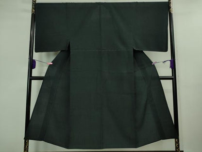 平和屋本店▽極上 男性 白鷹お召 単衣 蚊絣 濃紺地 逸品 未使用 DZAB0810kh5