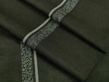 平和屋本店▽極上　男性　訪問着　単衣　紬地　名物裂間道　黒地　逸品　DZAB0813kh5