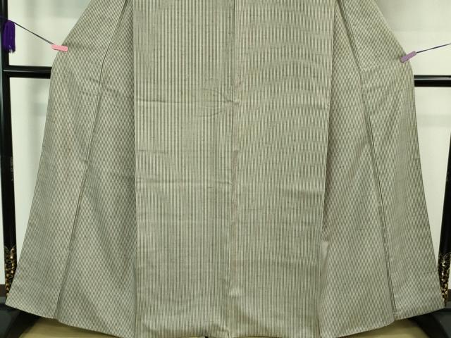 平和屋本店■極上　石川県指定無形文化財　牛首紬　白山工房　手織り　手織　縞　証紙付き　逸品　DZAB0814kh5