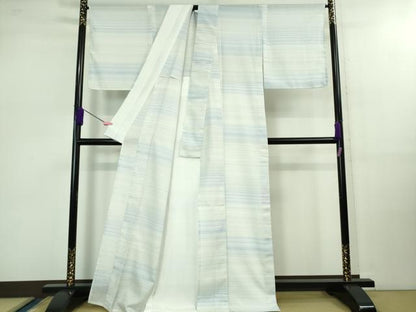 平和屋本店■極上　夏物　薩摩花織　紬　花織瑠璃ぼかし　大迫織物謹製　証紙付き　逸品　新品　DZAB0818kh5