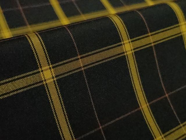 平和屋本店▽極上 黄八丈 黒八丈 紬 単衣 格子 やまと誂製 逸品 DZAB0821kh5