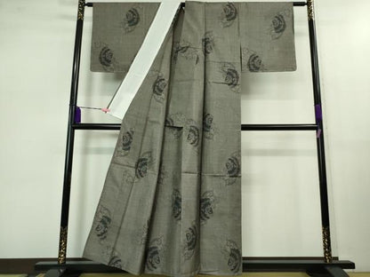 平和屋着物▽極上 都喜ヱ門 本場大島紬 単衣 破れ色紙重ね花文 藤絹織物謹製 逸品 未使用 DZAB0827kh5