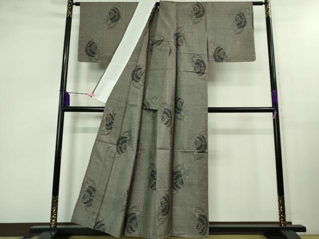 平和屋着物▽極上 都喜ヱ門 本場大島紬 単衣 破れ色紙重ね花文 藤絹織物謹製 逸品 未使用 DZAB0827kh5