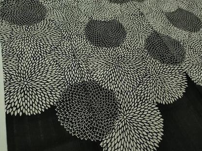 平和屋着物∴極上 夏物 こむさでもーど・COMME CA DU MODE 浴衣 貉菊 黒地 綿 逸品 DZAB0828kh5