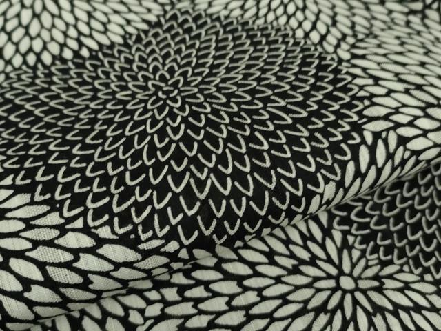 平和屋着物∴極上 夏物 こむさでもーど・COMME CA DU MODE 浴衣 貉菊 黒地 綿 逸品 DZAB0828kh5