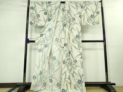 平和屋着物∴極上 夏物 小紋・浴衣兼用 セオアルファ 飛兎 雪輪 舞葉花文 洗える着物 逸品 DZAB0829kh5