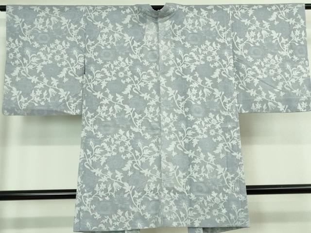 平和屋着物▽極上 長羽織 スリーシーズン 春夏秋 塵除け 紗 花唐草文 淡藤色地 逸品 DZAB0836kh5