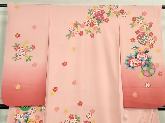 平和屋本店■極上　本加賀友禅作家　榊原雅春　七五三　女の子　7歳　祝着・帯セット　花毬文　暈し染め　逸品　DZAB0848kh5