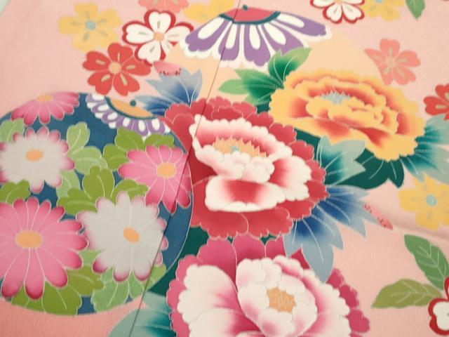 平和屋本店■極上　本加賀友禅作家　榊原雅春　七五三　女の子　7歳　祝着・帯セット　花毬文　暈し染め　逸品　DZAB0848kh5