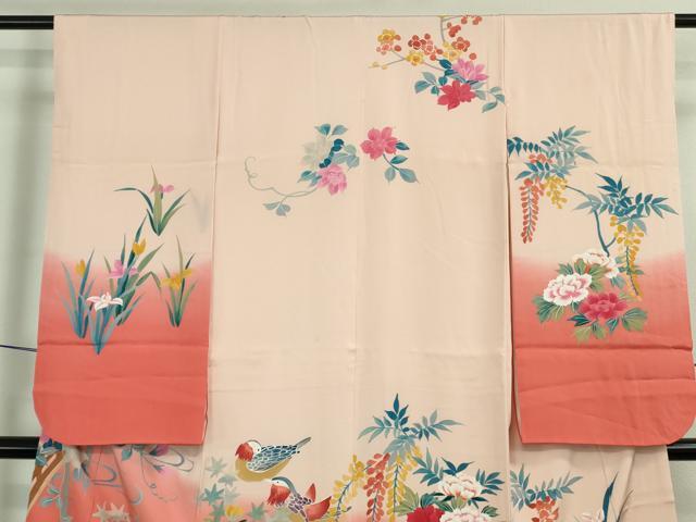 平和屋本店■極上　本加賀友禅作家　野村絵美　七五三　女の子　7歳　祝着　鴛鴦花文　暈し染め　逸品　DZAB0850kh5