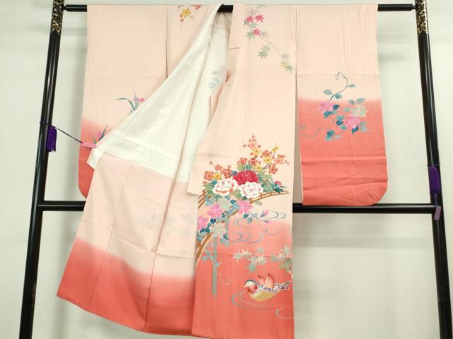 平和屋本店■極上　本加賀友禅作家　野村絵美　七五三　女の子　7歳　祝着　鴛鴦花文　暈し染め　逸品　DZAB0850kh5