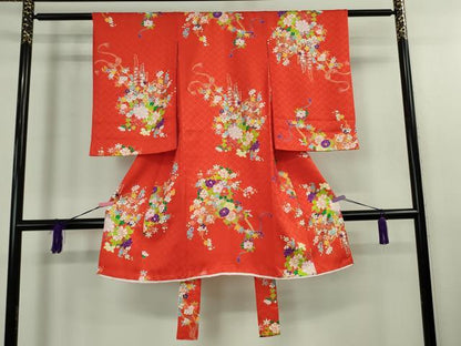 平和屋本店■極上　創業460年・千總　七五三　女の子　3歳　祝着　花車文　金彩　逸品　DZAB0851kh5