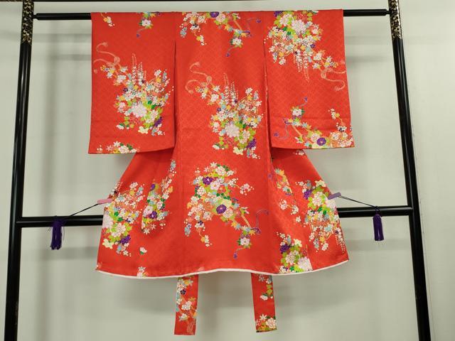 平和屋本店■極上　創業460年・千總　七五三　女の子　3歳　祝着　花車文　金彩　逸品　DZAB0851kh5